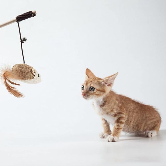 LukPaw Cat Teaser Cat Kitten Toys Set Natural Sisal Wand Teasers with Mouse - Picture 8 of 9